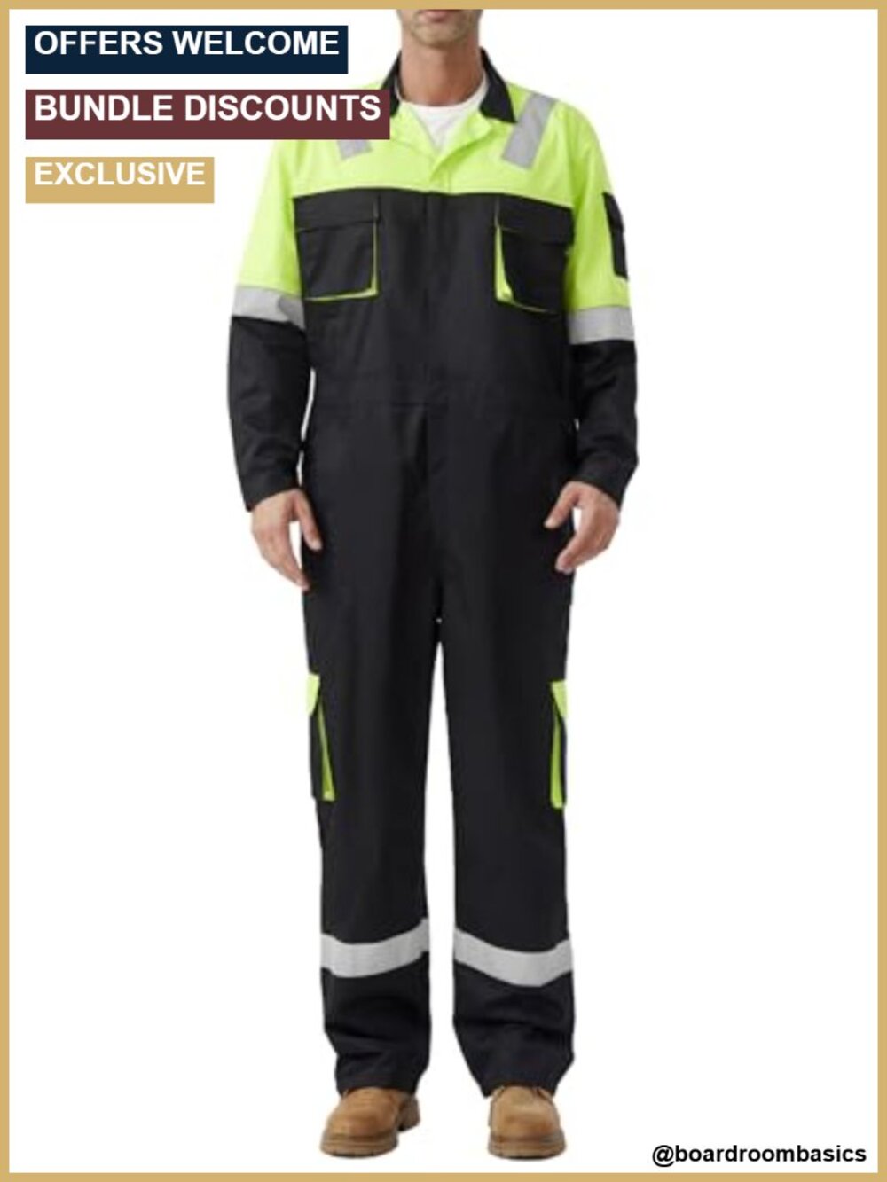 Men's Work Coveralls Utility Overalls Polyester Cotton Jumpsuit Multi Pockets